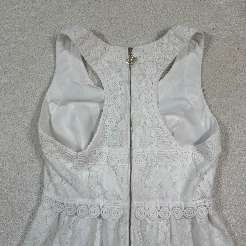 Lilly Pulitzer Litzia Dress Womens Size 8 White Mocean Lace Racerback V-Neck New - Picture 6 of 11